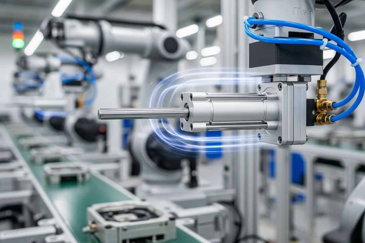 xi lanh khí nén được chọn trong cánh tay robot