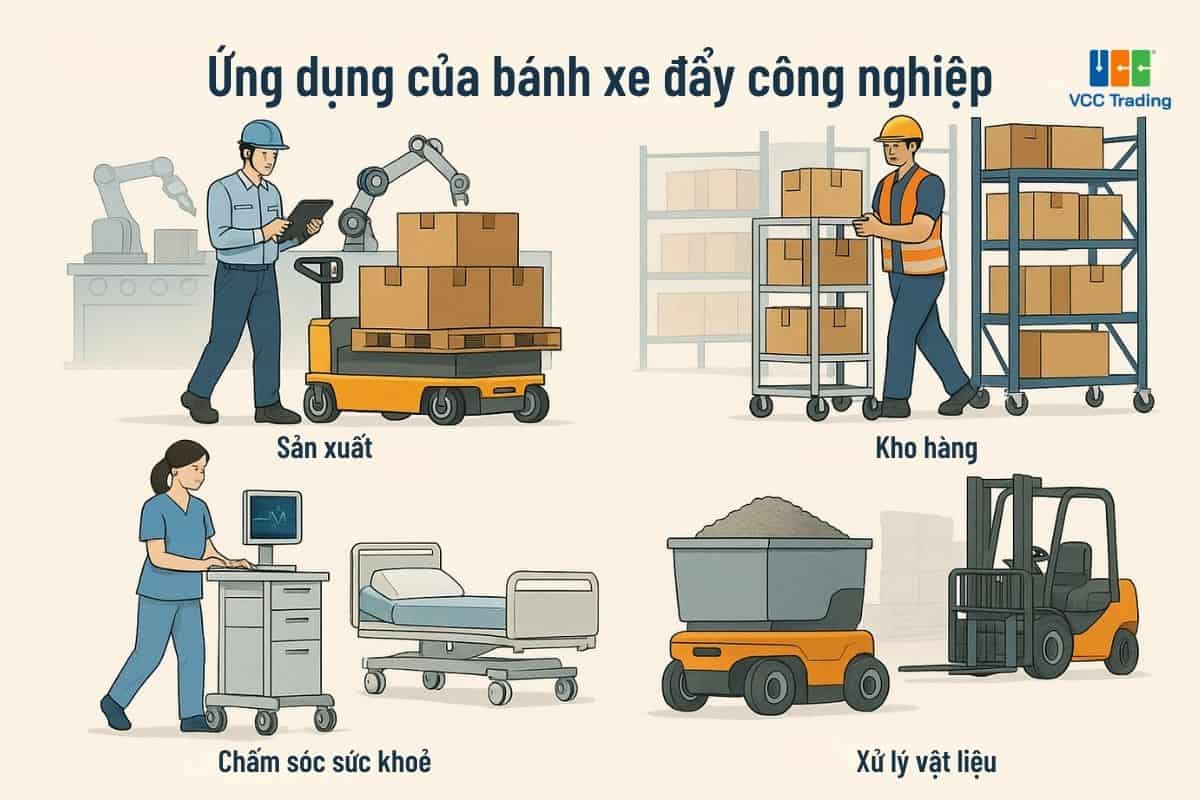 Ứng dụng điển hình của bánh xe công nghiệp