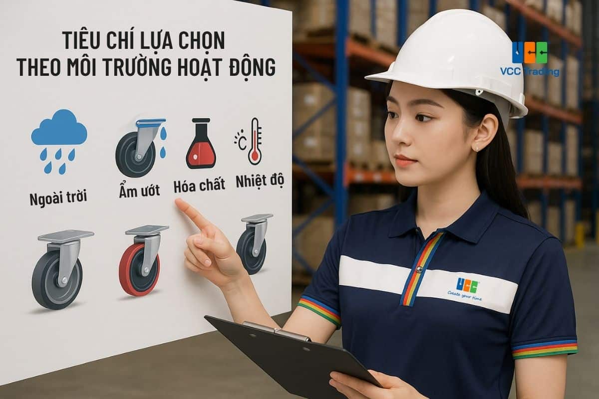Lựa chọn bánh xe công nghiệp theo môi trường hoạt động