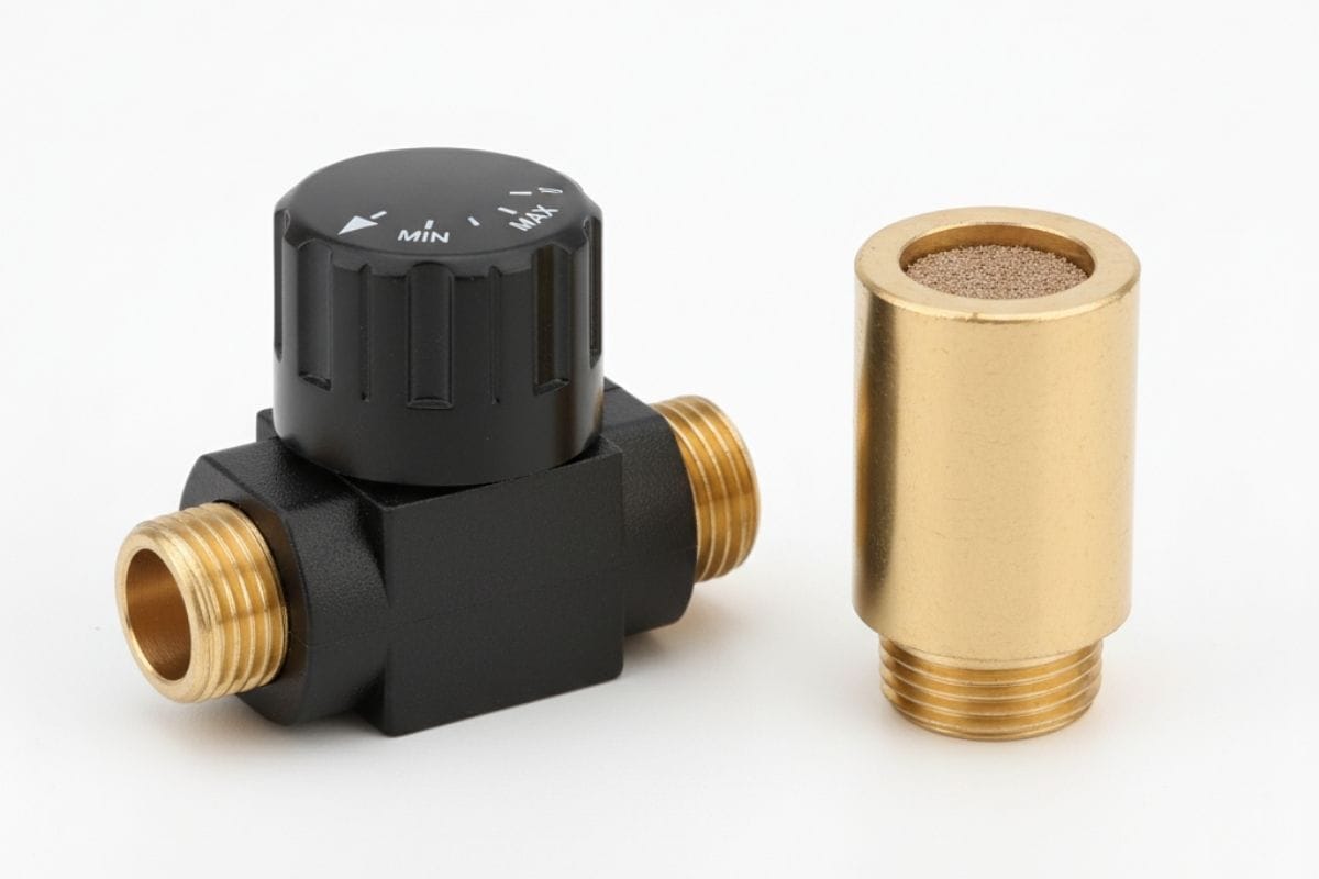 Van tiết lưu dùng để điều khiển tốc độ và giảm thanh dùng để giảm tiếng ồn cho xi lanh khí nén.