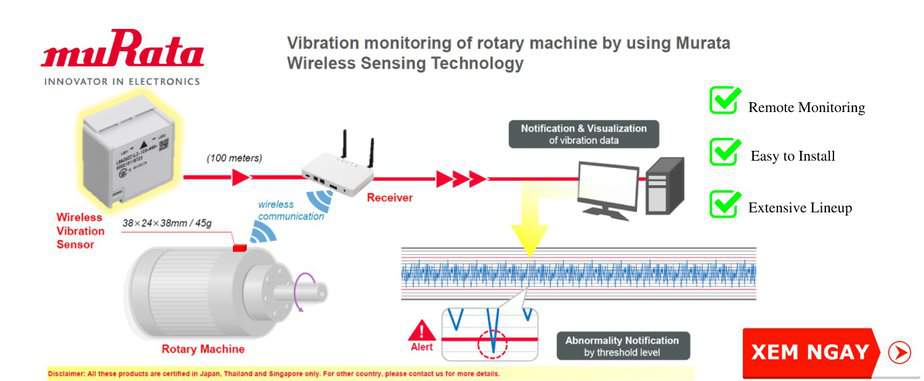 wireless sensor - hệ thống sensor đo độ rung động cơ