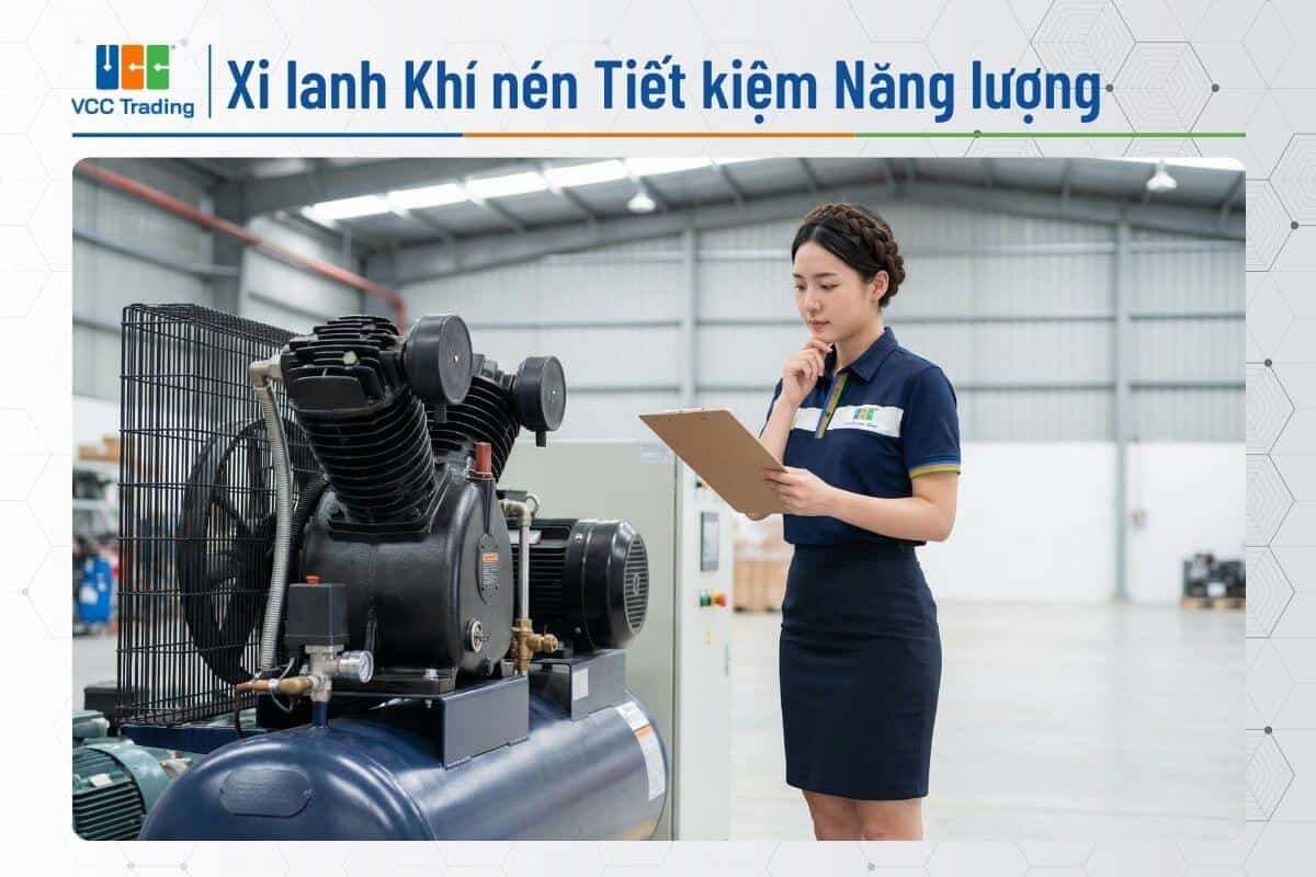 Nữ chuyên viên tư vấn giải pháp tối ưu hệ thống khí nén cho nhà máy.